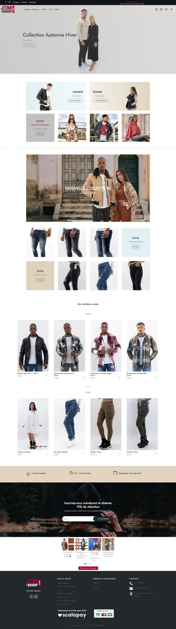 Site réalisé par WEBAMA : Jemshop
