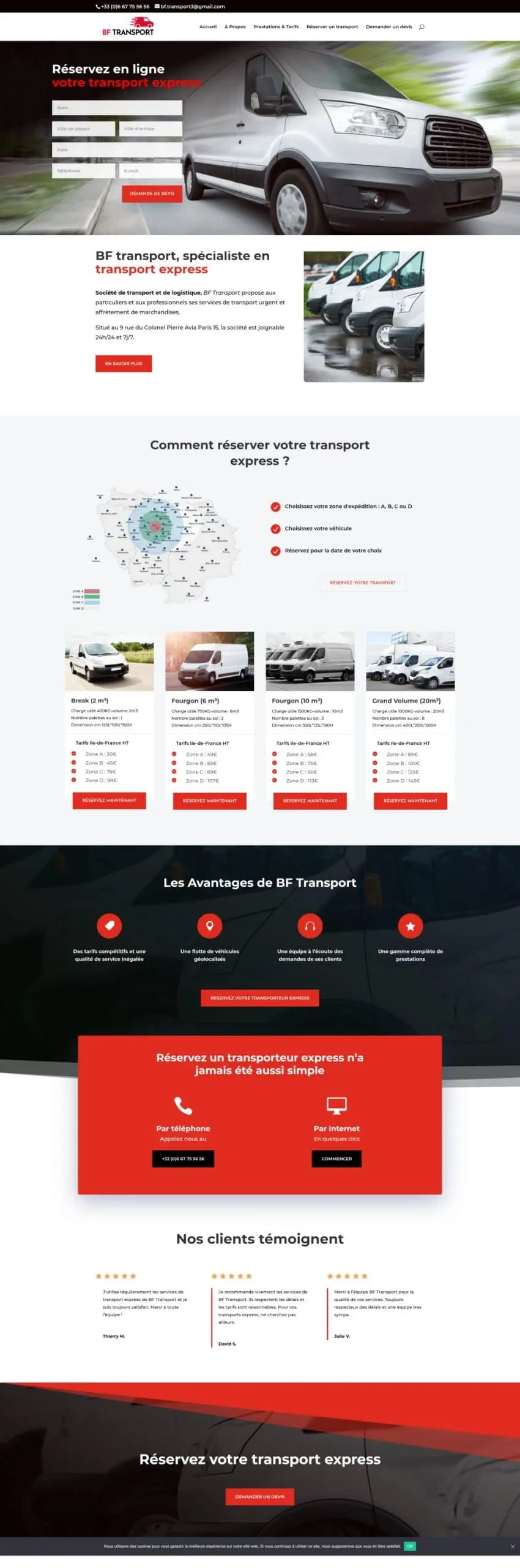 Site réalisé par WEBAMA : BF Transport