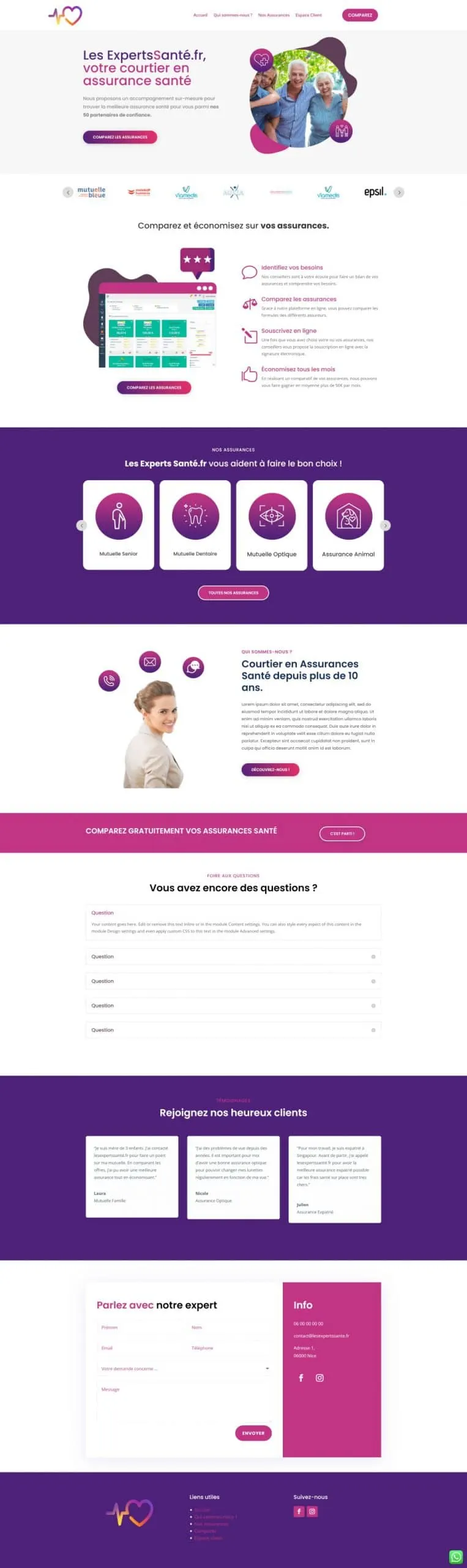 Site réalisé par WEBAMA : Les Experts Santé