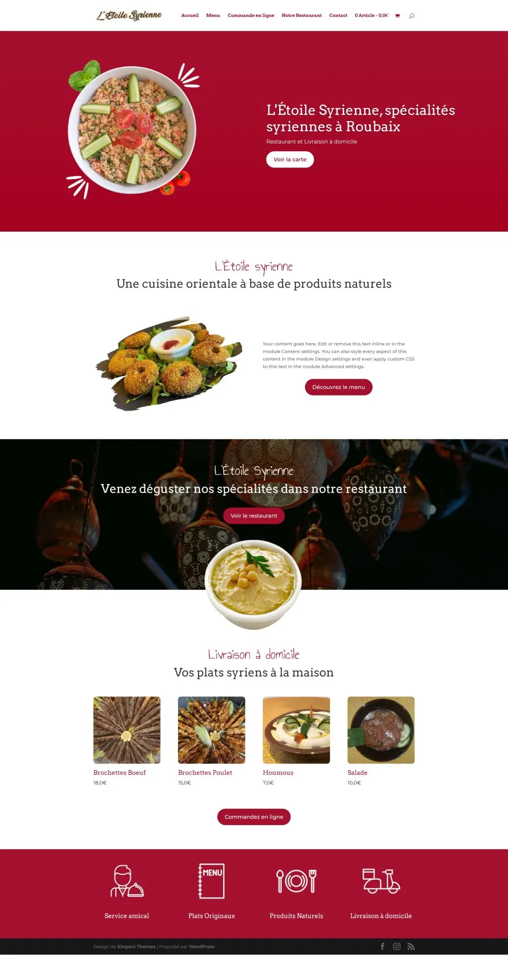 Site réalisé par WEBAMA : Restaurant Étoile Syrienne